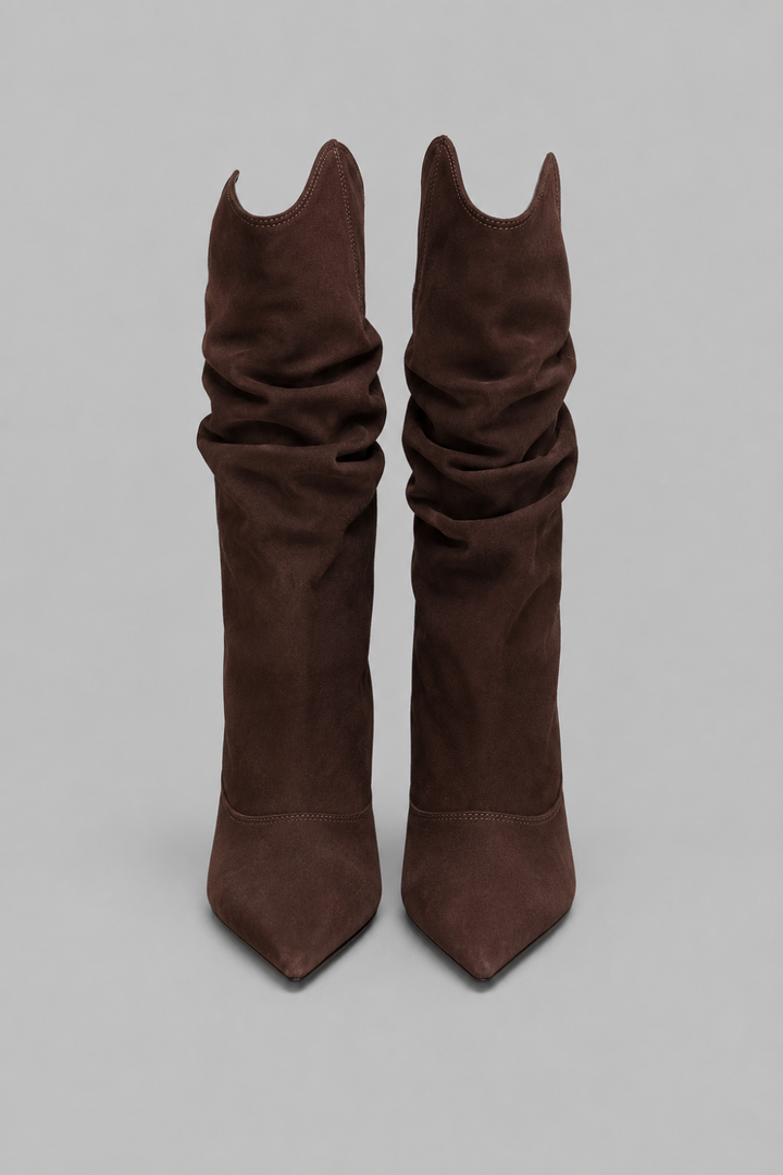 Women’s Maryana Slouch Nubuck Leather Ankle Boots - Root Brown - 7.5 - Boots