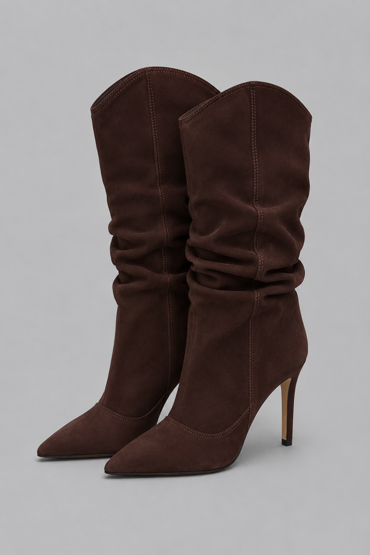 Women’s Maryana Slouch Nubuck Leather Ankle Boots - Root Brown - 7.5 - Boots