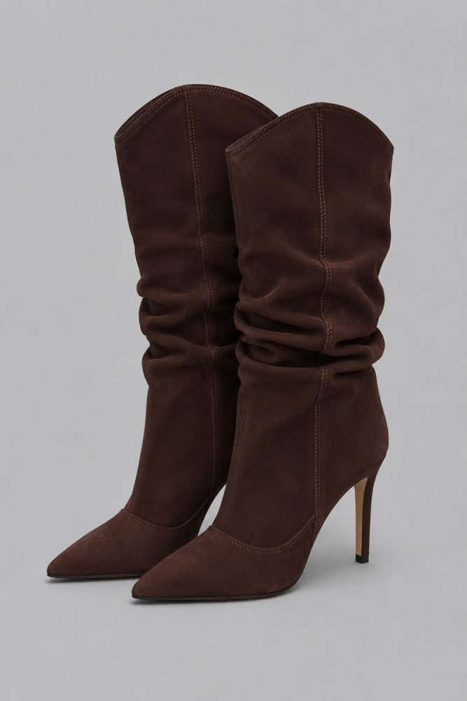 Women’s Maryana Slouch Nubuck Leather Ankle Boots - Root Brown - 7.5 - Boots