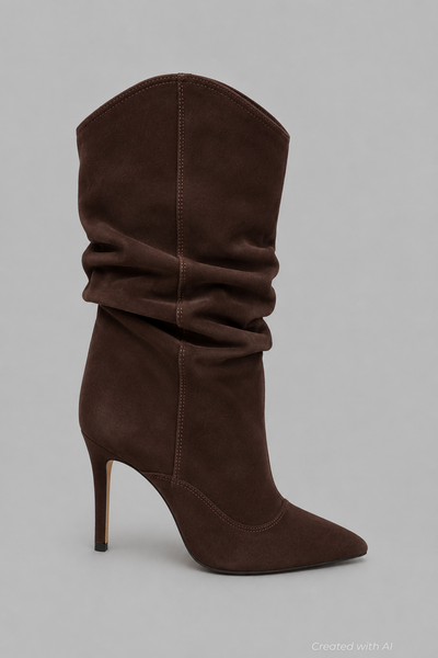 Women’s Maryana Slouch Nubuck Leather Ankle Boots - Root Brown - 7.5 - Boots