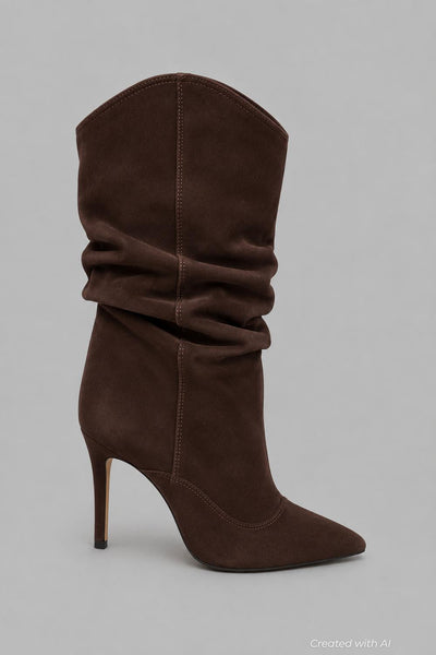 Women’s Maryana Slouch Nubuck Leather Ankle Boots - Root Brown - 7.5 - Boots