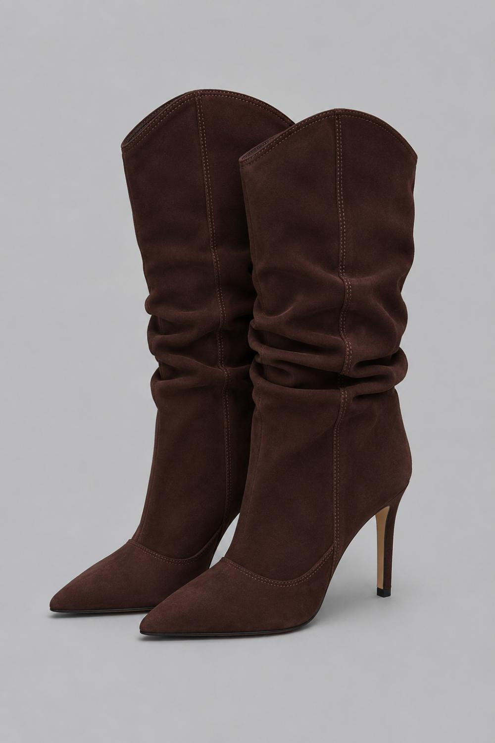 Women’s Maryana Slouch Nubuck Leather Ankle Boots - Root Brown - 7.5 - Boots