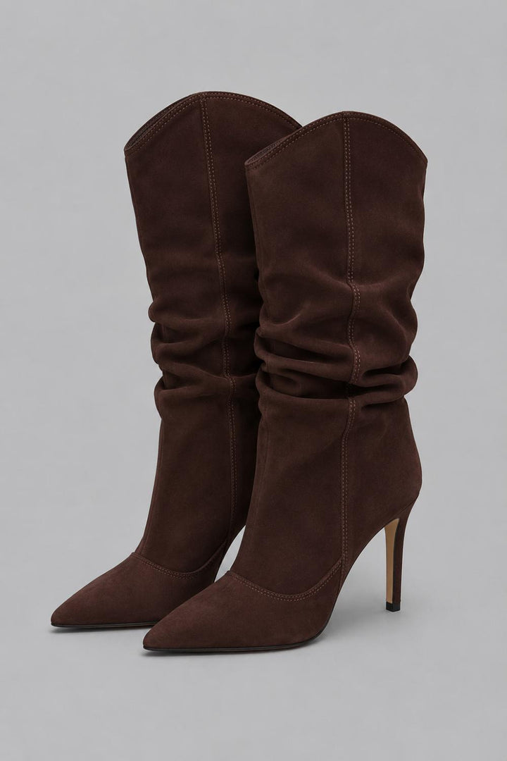 Women’s Maryana Slouch Nubuck Leather Ankle Boots - Root Brown - 7.5 - Boots