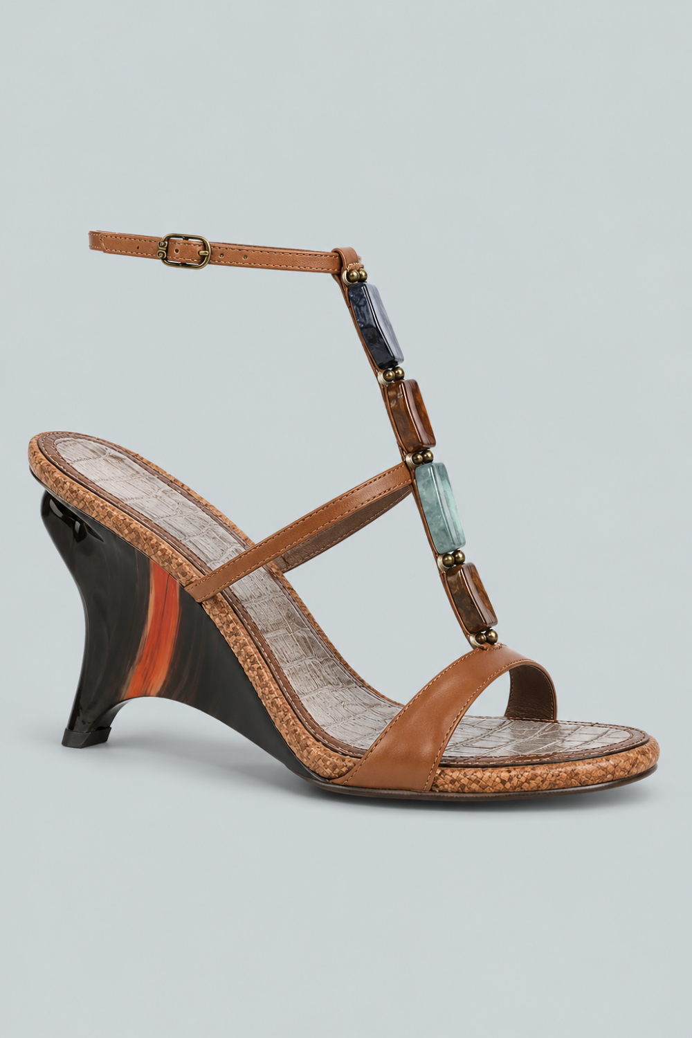 Women’s Massey Embellished Sandals - Rich Cognac - 7 - Sandal