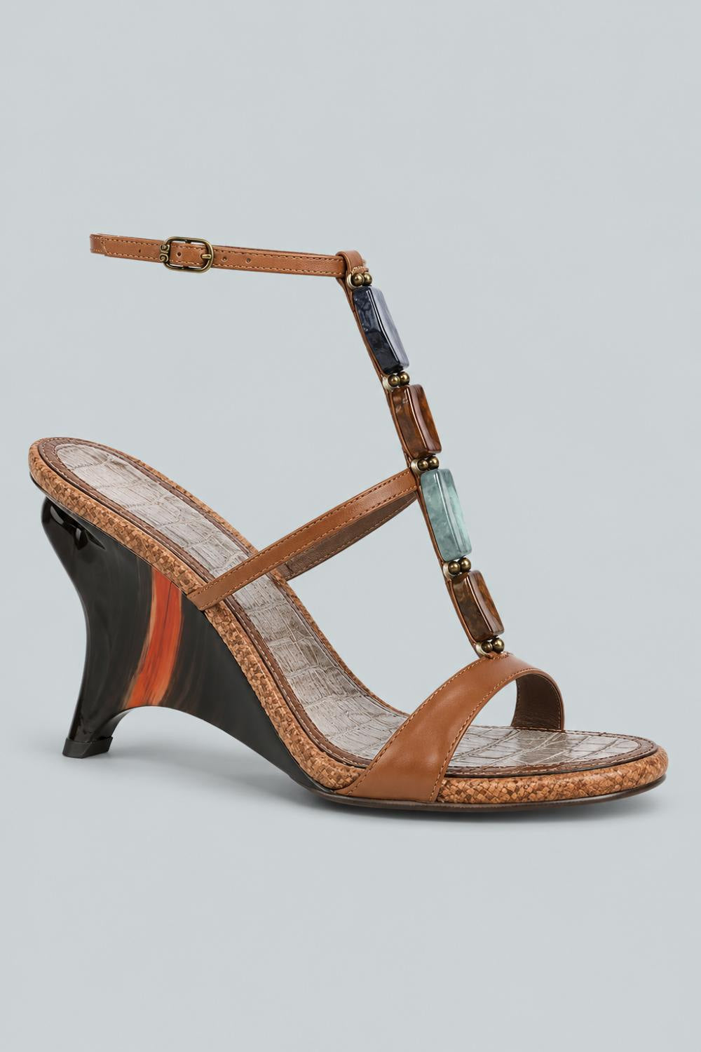 Women’s Massey Embellished Sandals - Rich Cognac - 7 - Sandal