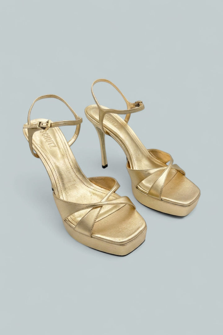Women’s Maxine Platform Sandals - Platina Gold Leather - 9.5 - Sandals