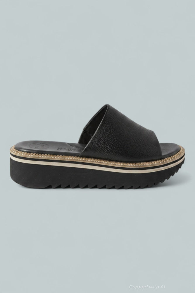 Women’s May Slide Sandals - Black Leather - Sandal