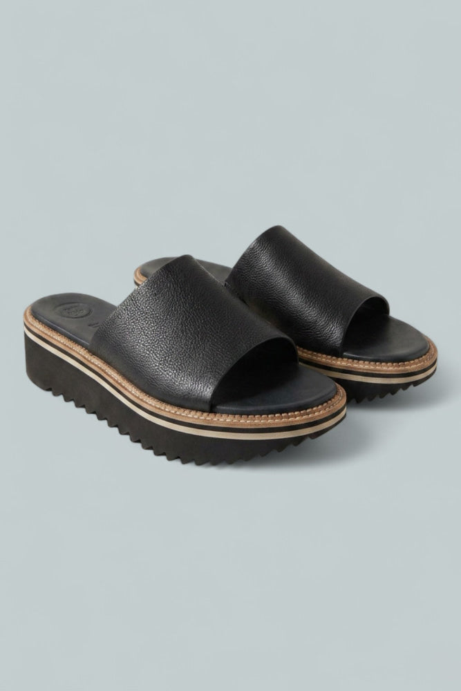 Women’s May Slide Sandals - Black Leather - Sandal