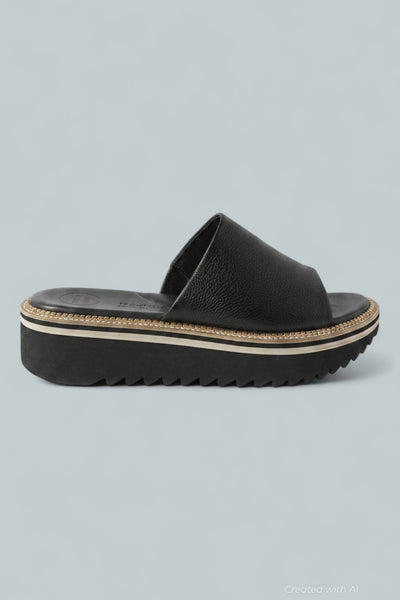 Women’s May Slide Sandals - Black Leather - Sandal