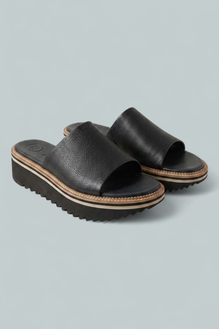 Women’s May Slide Sandals - Black Leather - Sandal