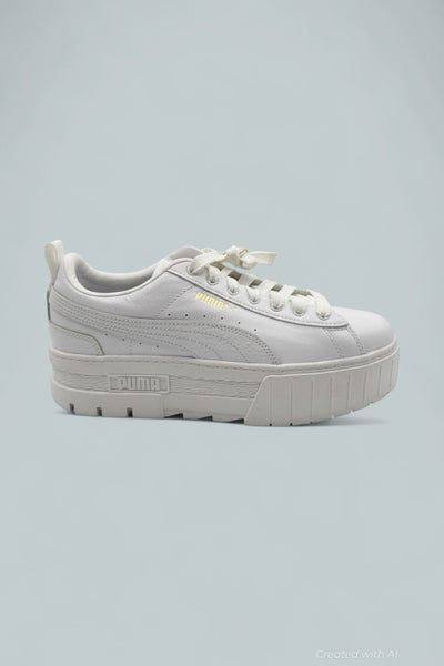 Women’s Mayze Classic Platform Low Top Sneakers - White/White - 10 - Sneaker