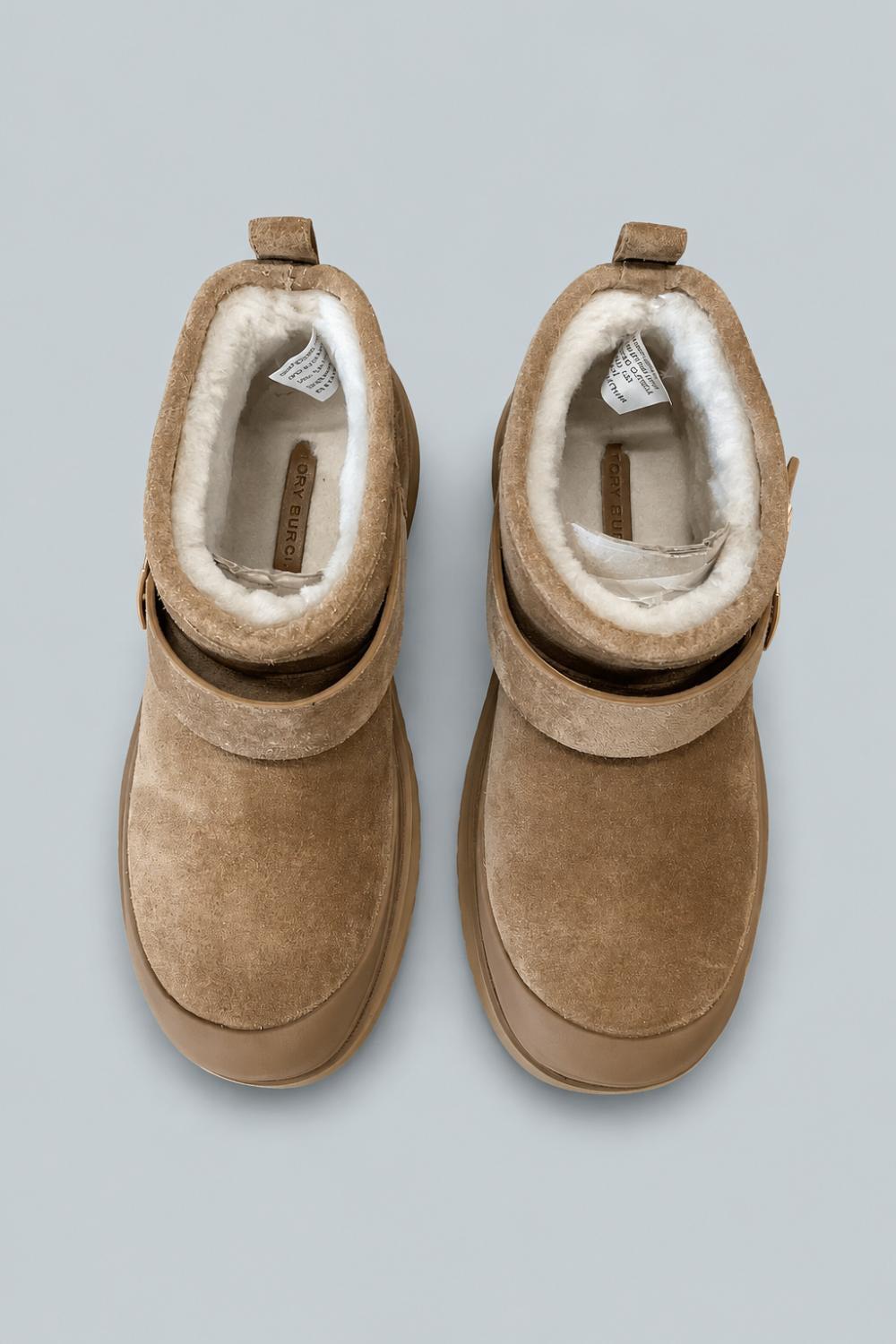 Women’s Mellow Shearling Platform Boot - Chestnut/Gold - 5 US - Boots