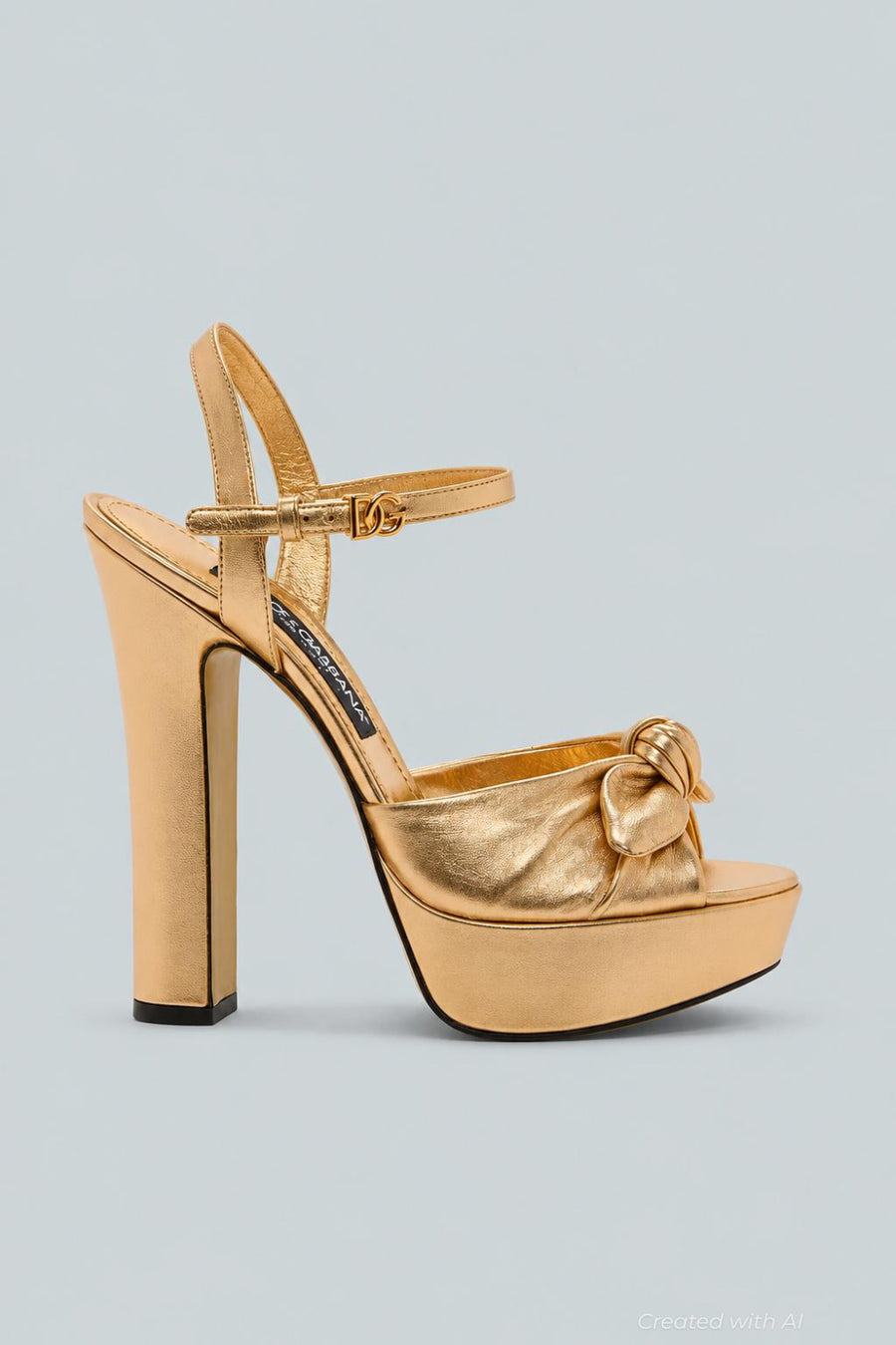 Women’s Metallic Knot Platform Sandals - Gold - 6 US / 36 EU - Sandals