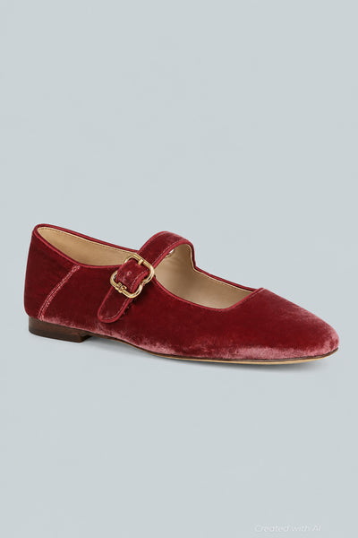 Women’s Michaela Buckled Flats - Raspberry Mauve - 6.5 - Mary Jane
