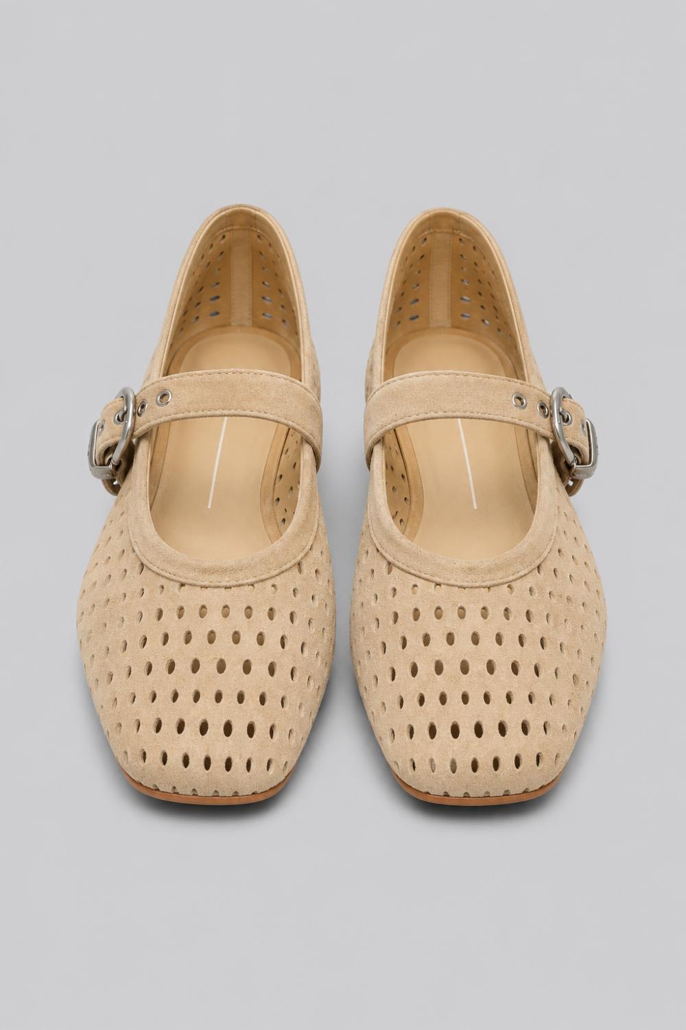 Women’s Mikel Ballet Flats - Camel Perforated - 7.5 - Flats