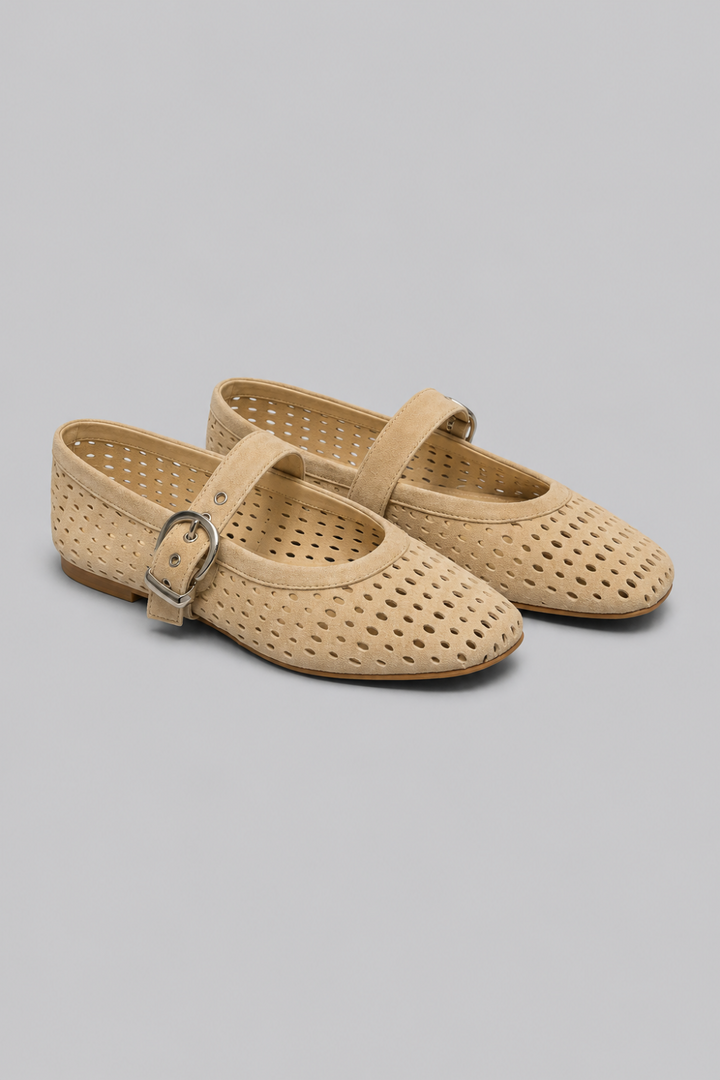 Women’s Mikel Ballet Flats - Camel Perforated - 7.5 - Flats