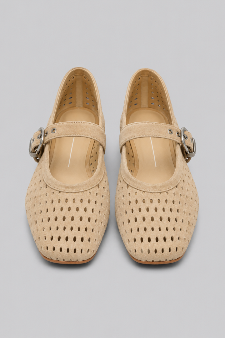 Women’s Mikel Ballet Flats - Camel Perforated - 7.5 - Flats