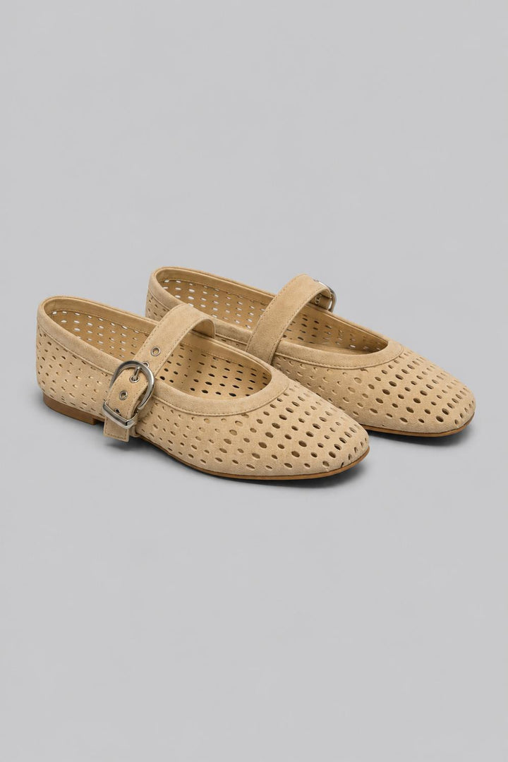Women’s Mikel Ballet Flats - Camel Perforated - 7.5 - Flats