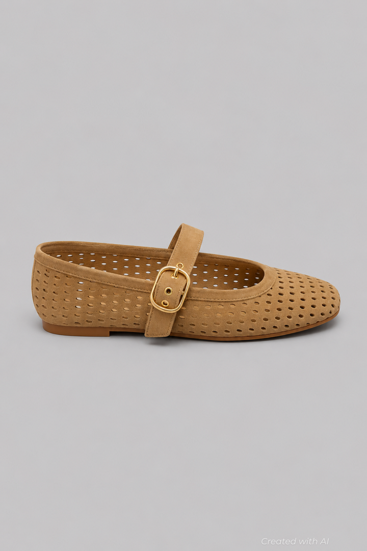 Women’s Mikel Ballet Flats - Light Brown Perforated - Flats