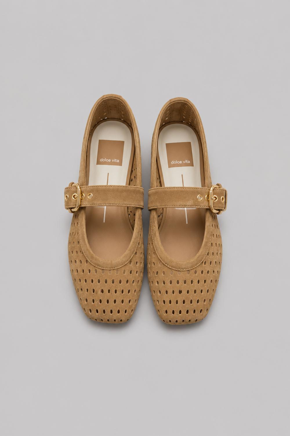 Women’s Mikel Ballet Flats - Light Brown Perforated - Flats