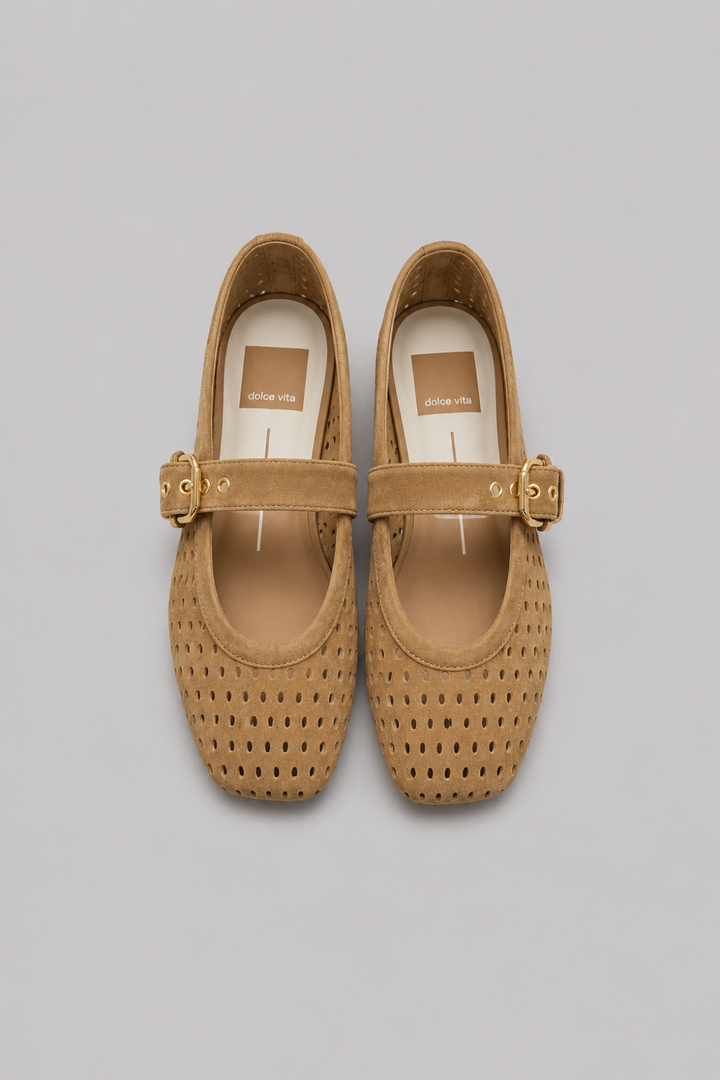 Women’s Mikel Ballet Flats - Light Brown Perforated - Flats