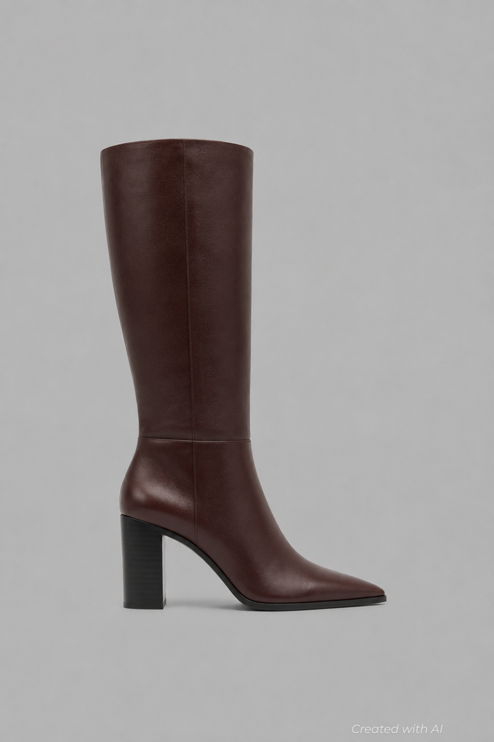 Women’s Mikki Up Block Heel Boots - Dark Chocolate - 7.5 - Boots