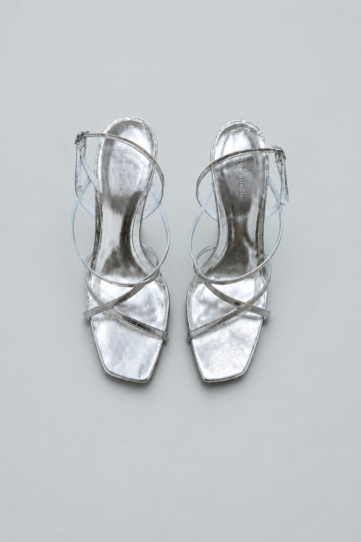 Women’s Multi Strap Sandals - Silver - Stiletto