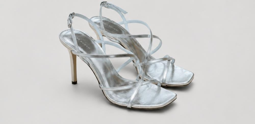 Women’s Multi Strap Sandals - Silver - Stiletto