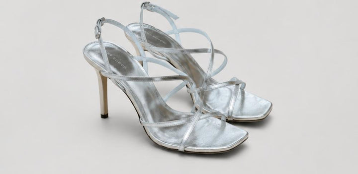 Women’s Multi Strap Sandals - Silver - Stiletto