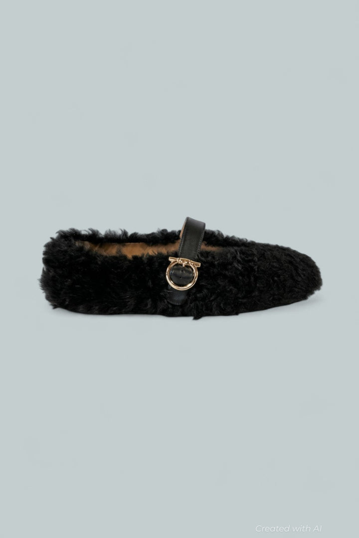 Women’s Nero Buckled Flats - Black - 8 - Flats