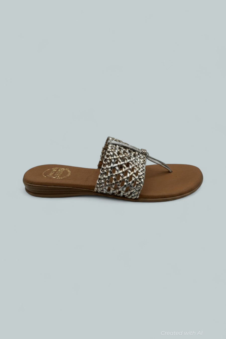 Women’s Nice Woven Thong Sandals - Metallic - 9 - Sandals