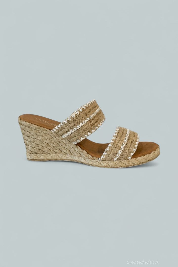 Women’s Nolita Woven Espadrille Wedge Sandals - Natural/White - 11 - Sandals
