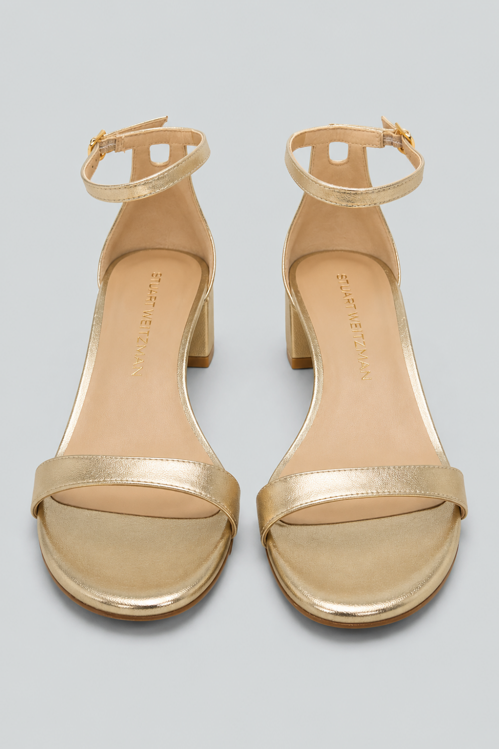 Women’s Nudist Block Heel Sandals - Light Gold - 8 - Sandal
