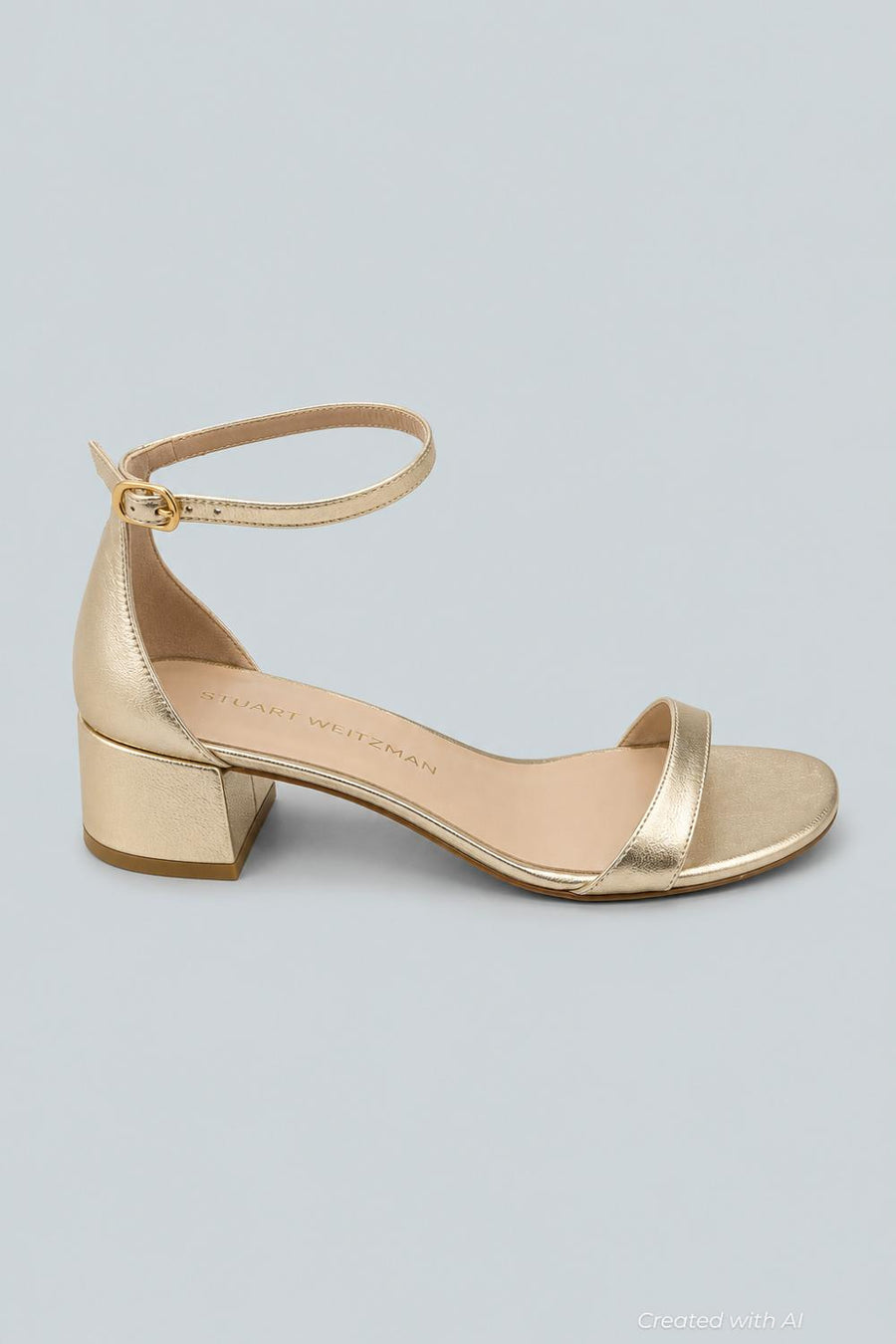 Women’s Nudist Block Heel Sandals - Light Gold - 8 - Sandal