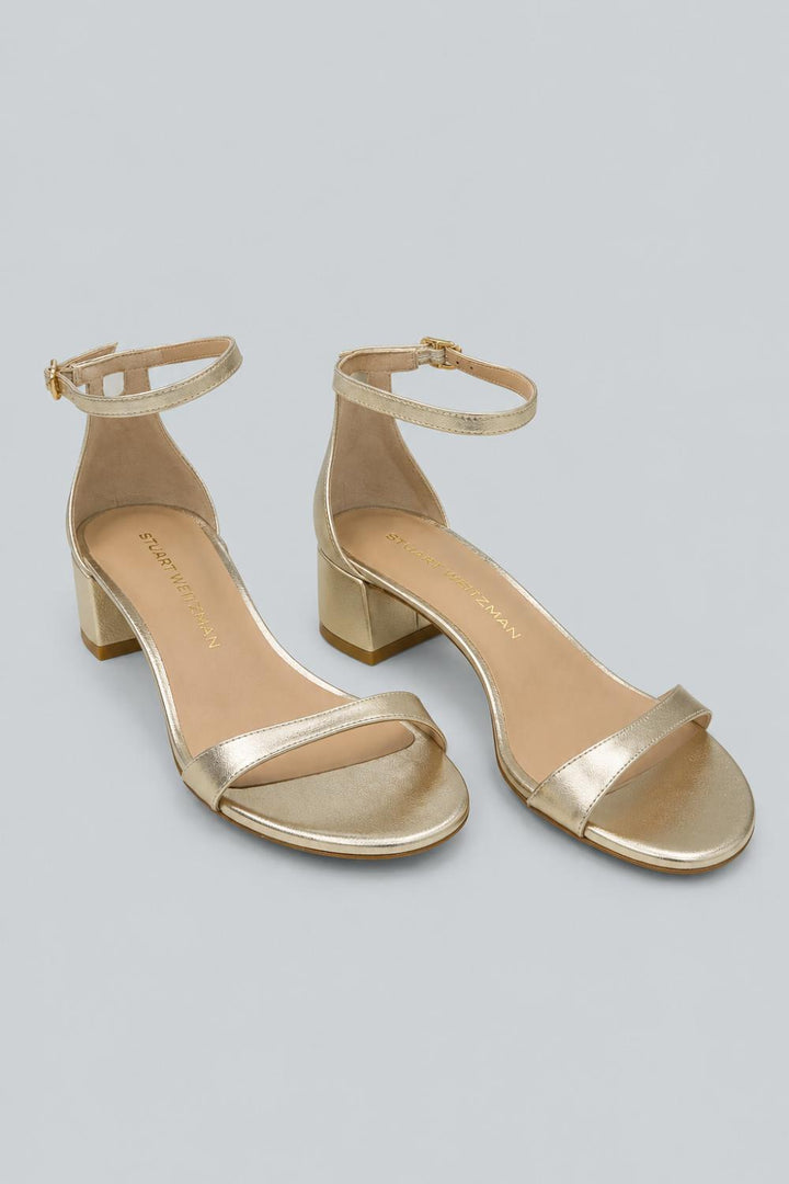 Women’s Nudist Block Heel Sandals - Light Gold - 8 - Sandal