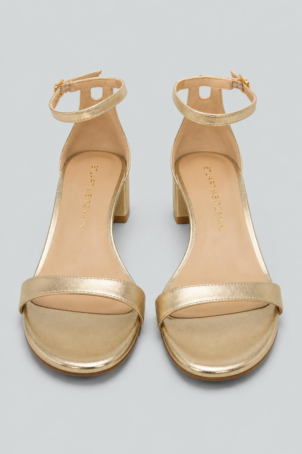 Women’s Nudist Block Heel Sandals - Light Gold - 8 - Sandal