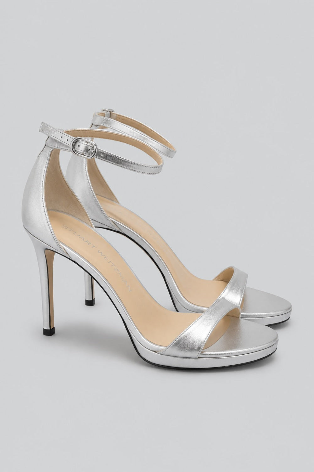 Women’s Nudist Platform High Heel Sandals - Silver - Heels