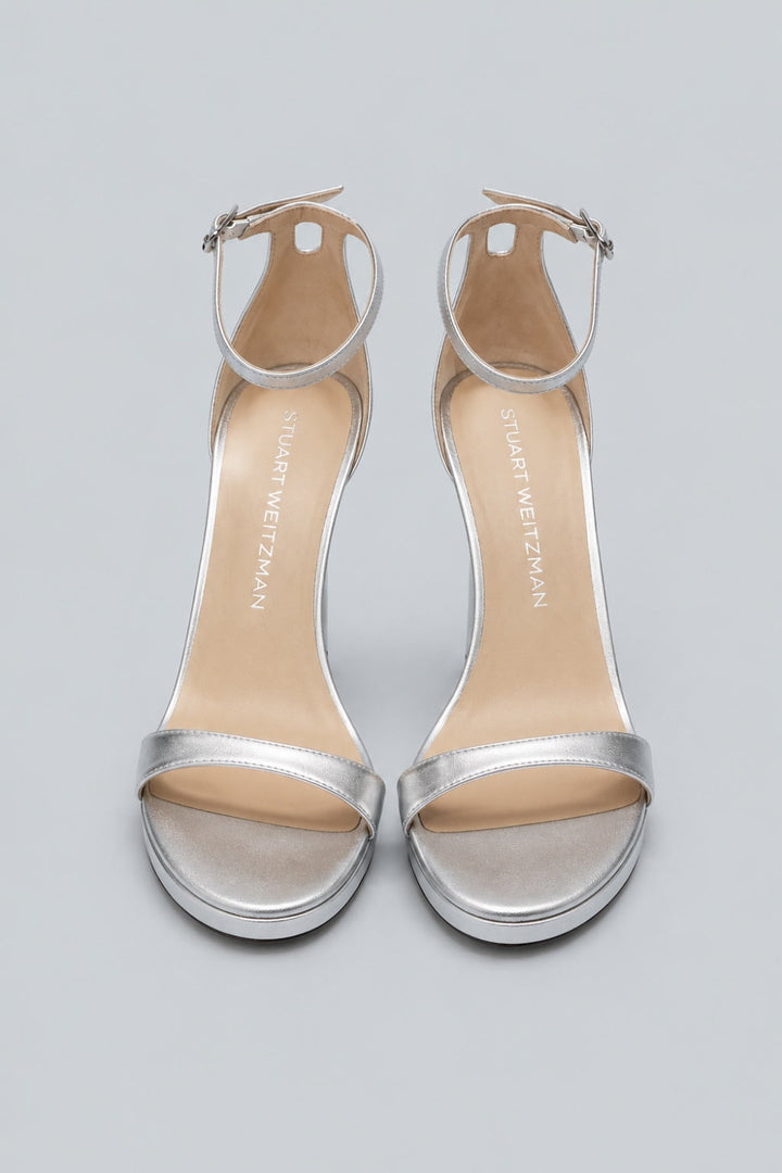 Women’s Nudist Platform High Heel Sandals - Silver - Heels