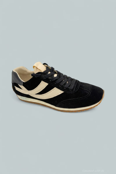 Women’s Oasis Runner Lace Up Sneakers - Black Suede - 9.5 - Sneaker