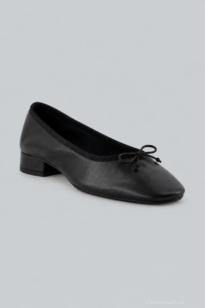 Women’s Onda Leather Bow Flats - Black - 7 US / 37 EU - Flats