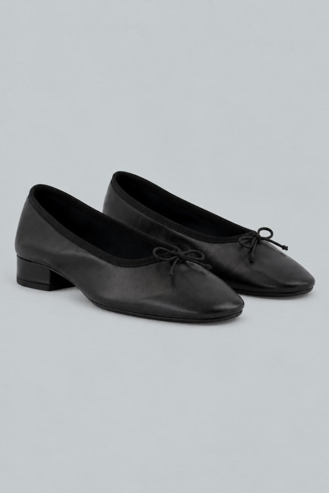 Women’s Onda Leather Bow Flats - Black - 7 US / 37 EU - Flats