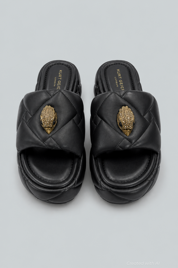 Women’s Orson Puffed Platform Slide Sandals - Black - 8.5 - Sandal