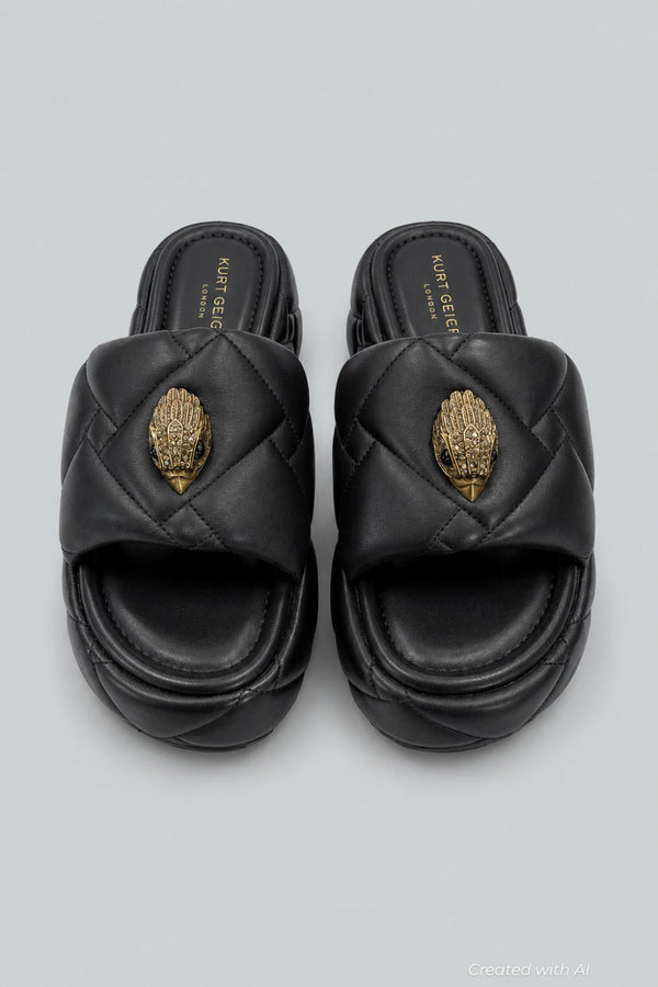 Women’s Orson Puffed Platform Slide Sandals - Black - 8.5 - Sandal