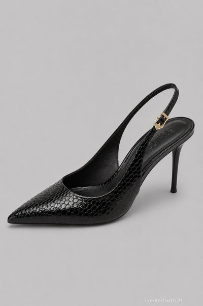 Women’s Paola Pointed Slingback Pumps - Black - Slingback