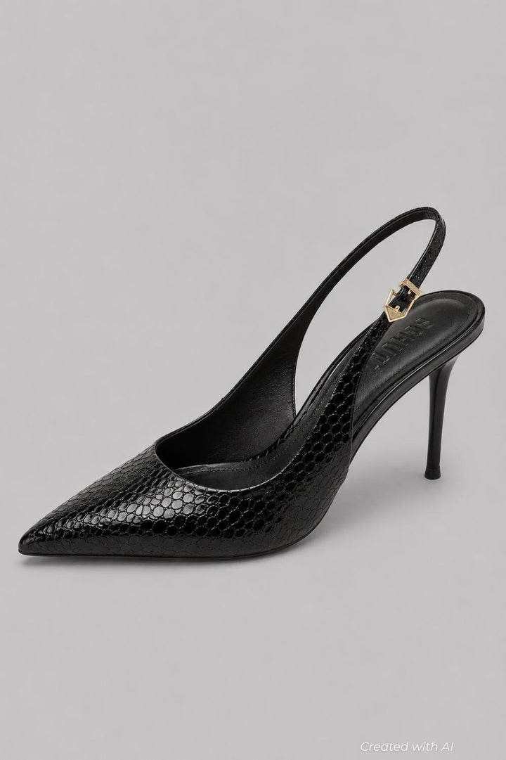 Women’s Paola Pointed Slingback Pumps - Black - Slingback