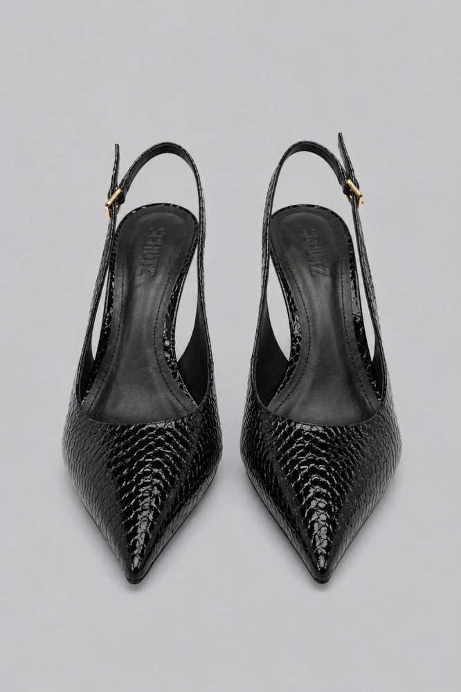 Women’s Paola Pointed Slingback Pumps - Black - Slingback