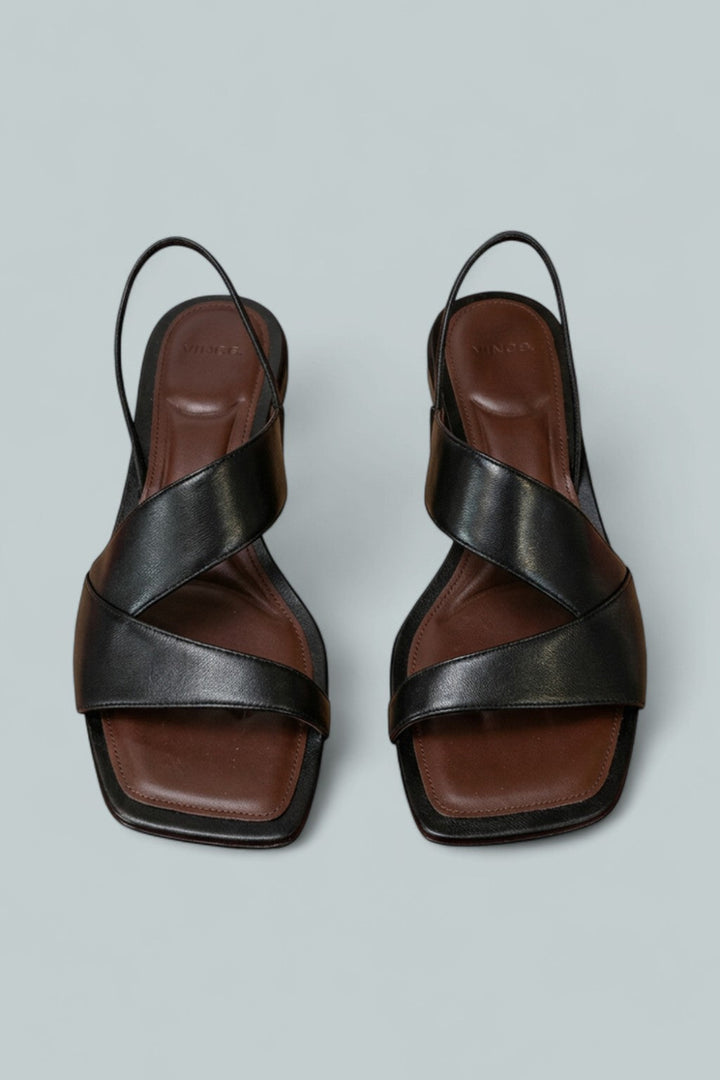 Women’s Parker Leather Slingback Sandal - Black - 7.5 - Slingback
