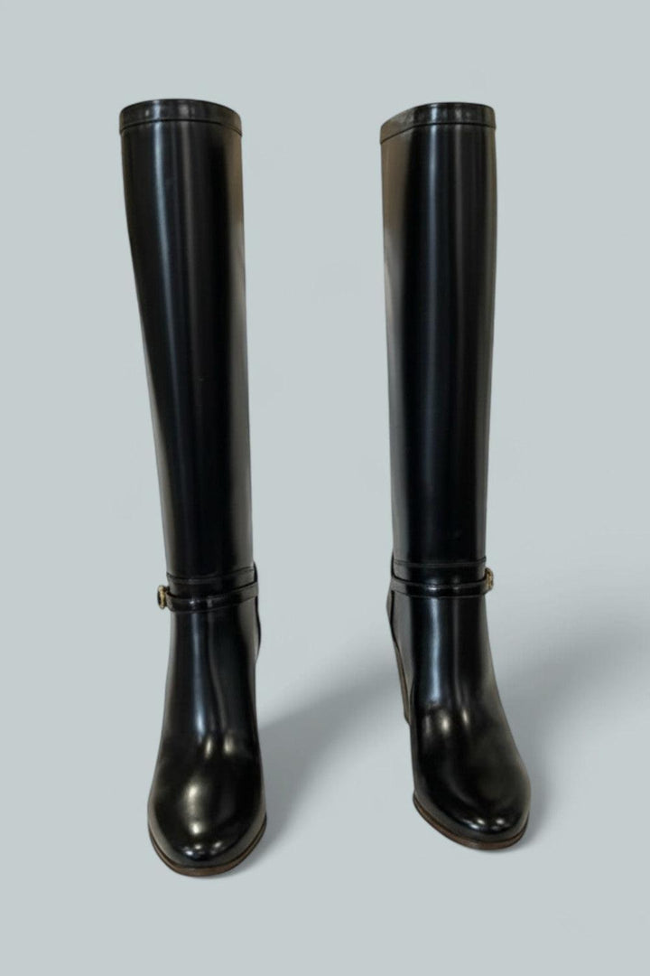 Women’s Pattie Tall Leather Boots - Black - 6.5 US / 36.5 EU - Boots