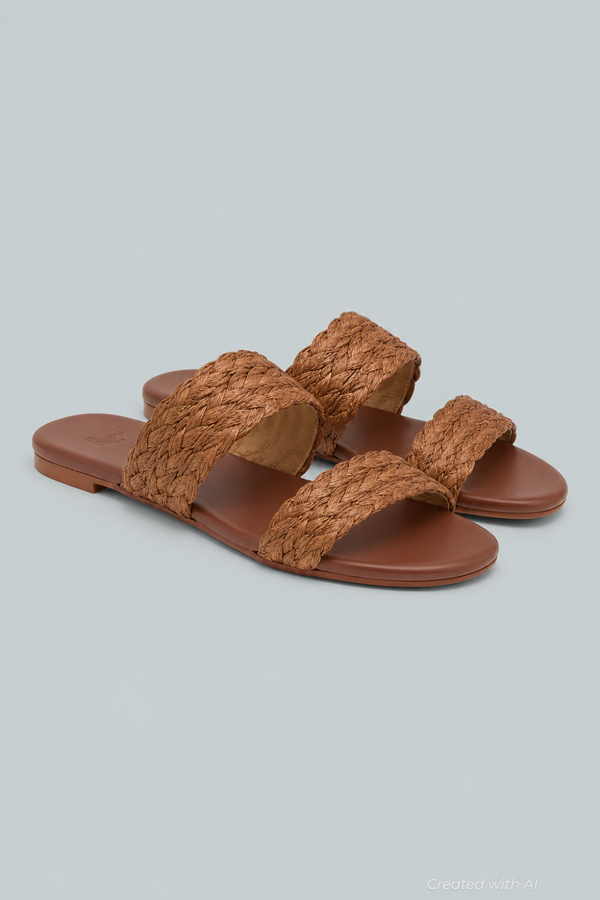 Women’s Paz Woven Slide Sandals - Chocolate - 9 US / 39 EU - Slip-On