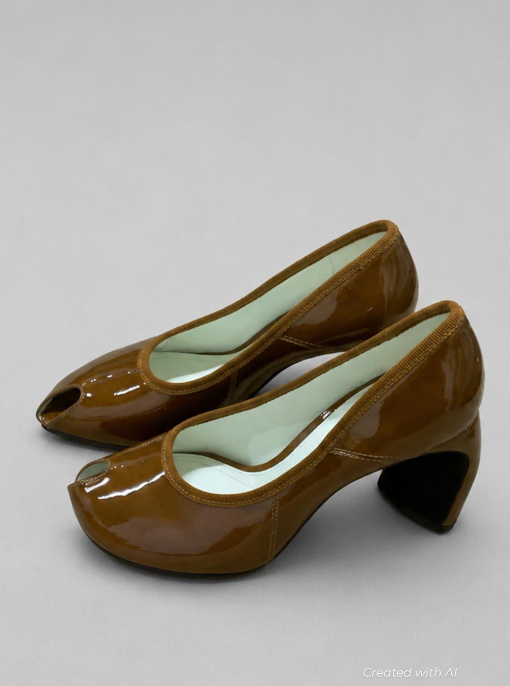 Women’s Peep Toe Pumps - Caramel - 8 - Heels
